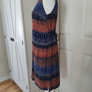 R&K Blue and Orange Sleeveless Sheath Dress Sz 10P